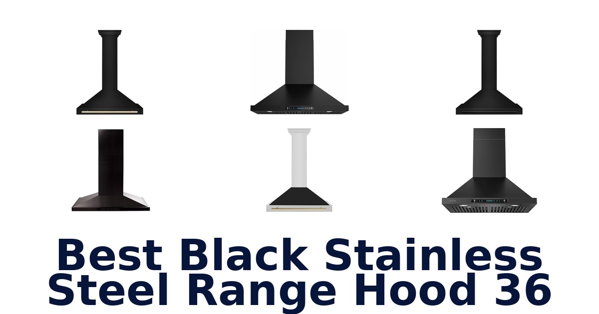 best black stainless steel range hood 36