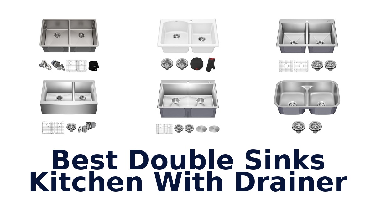 best double sinks kitchen with drainer