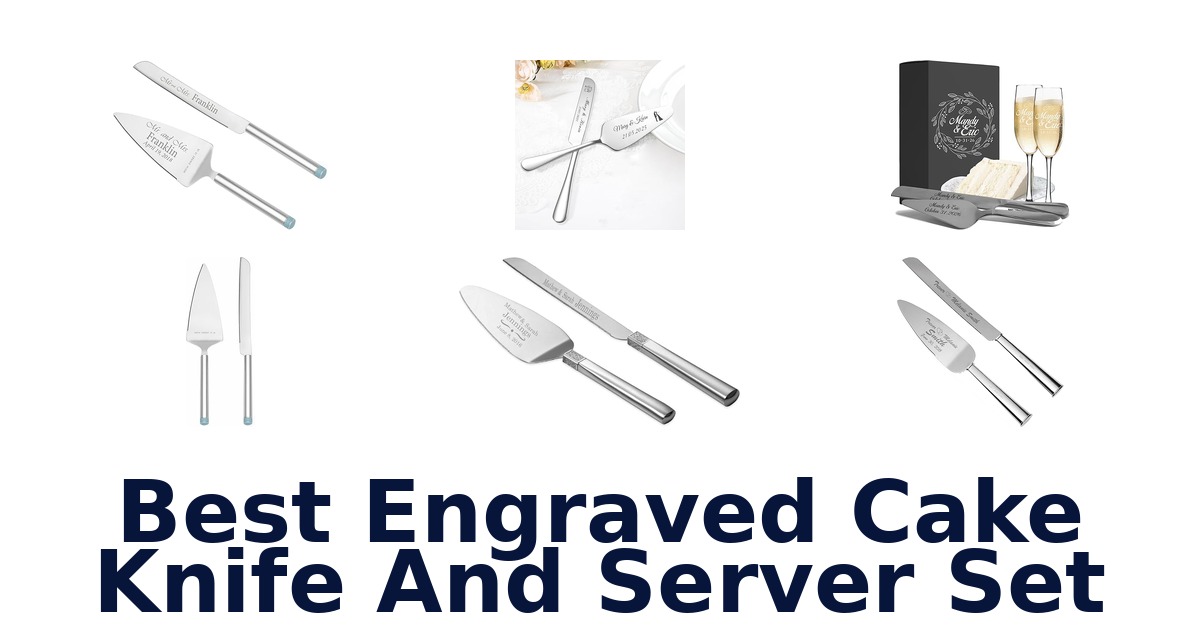 best engraved cake knife and server set
