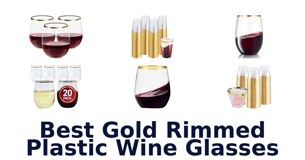 best gold rimmed plastic wine glasses
